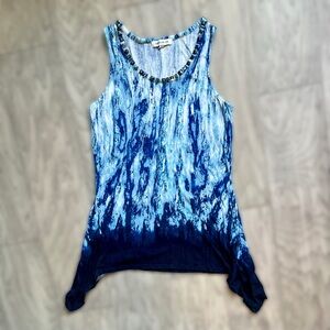 Blue Tie-Dye Tank Top
